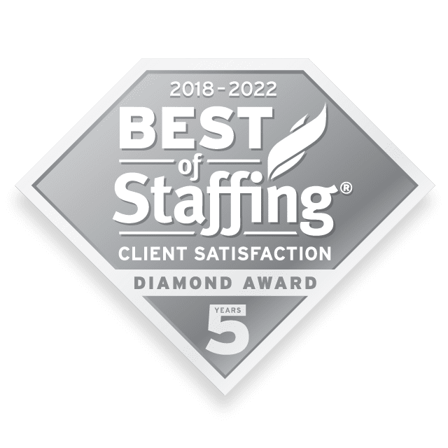Inavero Best of Staffing: CLIENT 5 YEAR DIAMOND AWARD FOR SERVICE EXCELLENCE