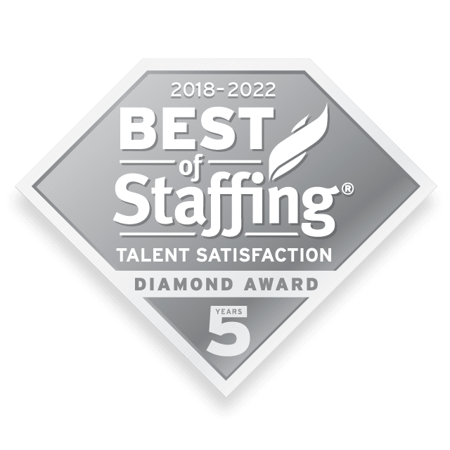 Inavero Best of Staffing: Talent 5 Year Diamond Award For Service Excellence