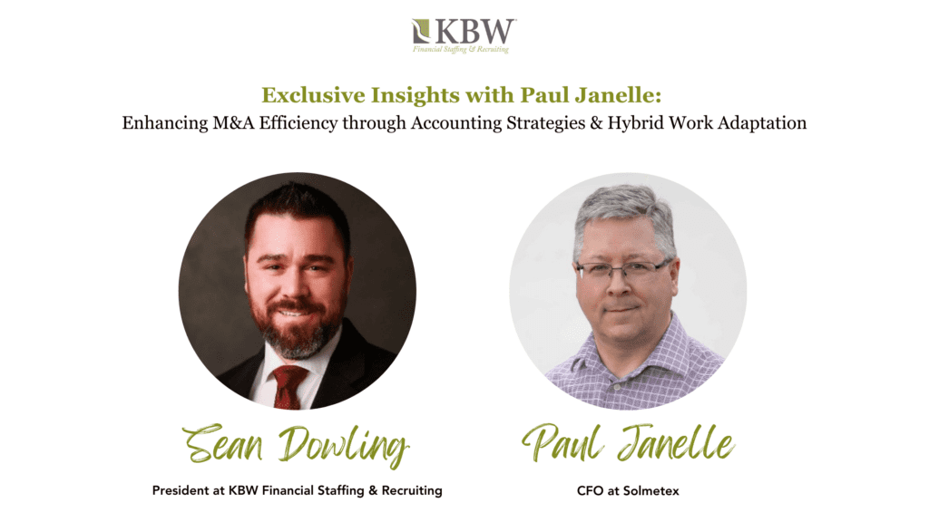 headshots of sean dowling and paul janelle for a Q&A titled "exclusive insights with paul janelle: enhancing M&A efficiency through accounting strategies and hybrid work adaptation